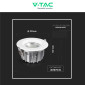 Immagine 8 - V-Tac VT-26451 Faretto LED da Incasso Rotondo 40W COB Colore Bianco - SKU 211279 / 211280