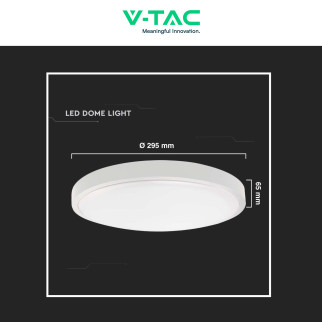 VT-8624S Plafoniera LED Rotonda 24W SMD IP44 Bianca V-Tac