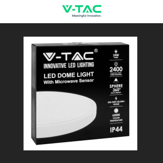 VT-8624S Plafoniera LED Rotonda 24W SMD IP44 Bianca V-Tac
