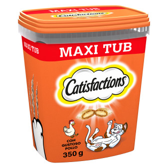 Catisfactions Snack al Pollo per Gatti Maxi Tub - Confezione da 350g