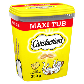 Catisfactions Snack al Formaggio per Gatti Maxi Tub - Confezione da 350g