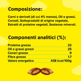 Snack al Manzo per Gatti - Confezione 60g Catisfactions