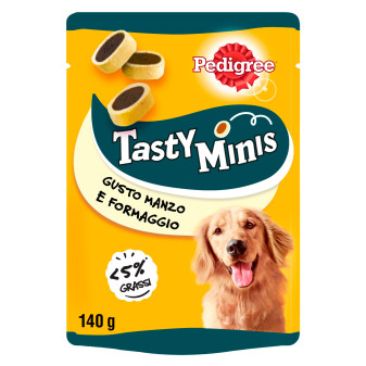 Pedigree Tasty Minis Biscottini Croccanti Gusto Manzo e Formaggio per Cani -...