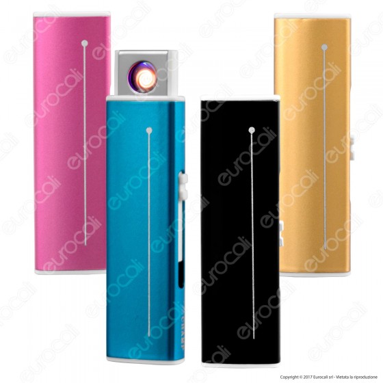 Champ Accendino USB Ricaricabile Antivento in Metallo Satinato - 1 Champ Accendino USB Ricaricabile Antivento in Metallo Satinato - 1