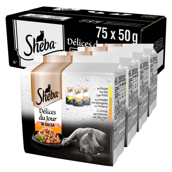 Sheba Délices Du Jour in Salsa Gusto Pollo e Tacchino per Gatti 75x Sheba Délices Du Jour in Salsa Gusto Pollo e Tacchino per Gatti 75x