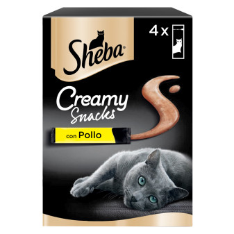 Sheba Creamy Snacks con Pollo Crema per Gatti - 4 Snack
