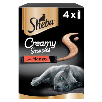 Sheba Creamy Snacks con Manzo Crema per Gatti - 4 Snack