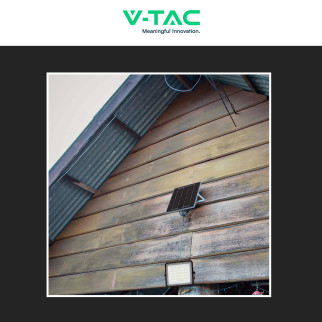 VT-40W Faro LED 6W IP65 Nero Pannello Solare e Telecomando V-Tac