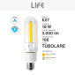 Immagine 4 - Life Lampadina LED E27 18W Tubolare T46 Filament 166 lm/W IP65 in Vetro Trasparente - mod. 39.934419C / 39.934419N