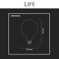 Immagine 7 - Life Lampadina LED E27 11W Globo G95 Filament in Vetro Milky - mod. 39.920384CM30 / 39.920384NM