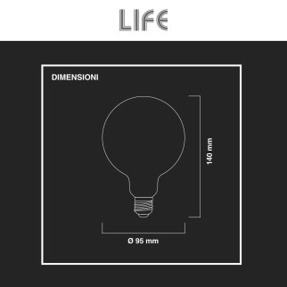 Lampadina LED E27 11W Globo G95 Filament in Vetro Milky Life