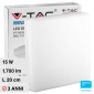 Immagine 1 - V-Tac VT-8033 Plafoniera LED Quadrata 15W SMD Chip Samsung IP44 Colore Bianco - SKU 2113909