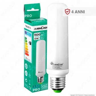 Marino Cristal Serie PRO Lampadina LED E27 13W Tubolar T38 - mod.