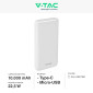 Immagine 2 - V-Tac VT-10005 Power Bank Portatile 10000mAh con Ricarica Rapida 22,5W PD e Indicatore LED di Carica Colore Bianco - SKU 7834