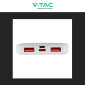 Immagine 9 - V-Tac VT-10005 Power Bank Portatile 10000mAh con Ricarica Rapida 22,5W PD e Indicatore LED di Carica Colore Bianco - SKU 7834