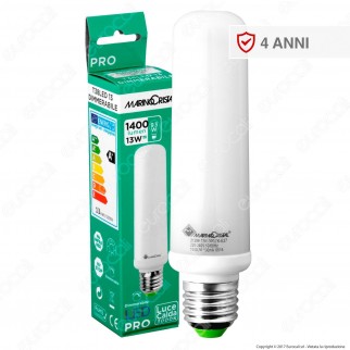 Marino Cristal Serie PRO Lampadina LED E27 13W Tubolar T38