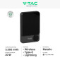 Immagine 2 - V-Tac VT-50005 Power Bank Wireless 5000mAh con Ricarica Rapida 20W PD Attacco Magnetico e Display - SKU 7850