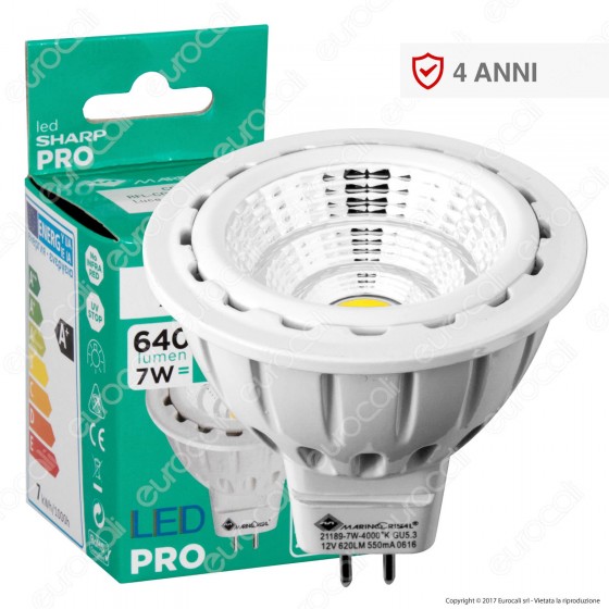 Marino Cristal Serie PRO Lampadina LED GU5.3 (MR16) 7W Faretto Marino Cristal Serie PRO Lampadina LED GU5.3 (MR16) 7W Faretto