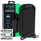V-Tac VT-33333 Power Bank Wireless 30000mAh con Ricarica Rapida 20W PD Pannello Solare Indicatore LED Colore Nero - SKU 7836
