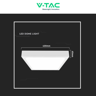 VT-8630 Plafoniera LED Quadrata 30W SMD IP44 Bianca V-Tac