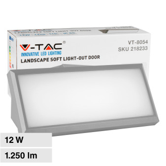 V-Tac VT-8054 Lampada LED da Muro 12W SMD Colore Grigio Applique IP65 - SKU...
