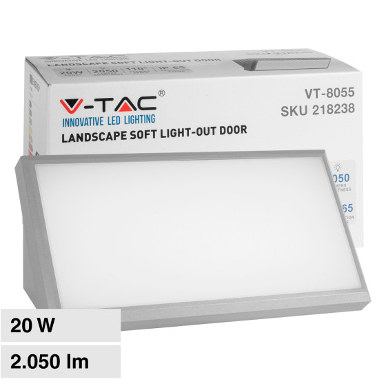 VT-8055 Lampada LED da Muro 20W SMD IP65 Colore Grigio V-Tac VT-8055 Lampada LED da Muro 20W SMD IP65 Colore Grigio V-Tac