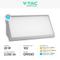 Immagine 5 - V-Tac VT-8055 Lampada LED da Muro 20W SMD Colore Grigio Applique IP65 - SKU 218236 / 218237 / 218238