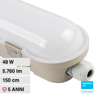 Tubo LED Plafoniera VT-150048 48W SMD Samsung IP65 V-Tac