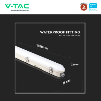 Tubo LED Plafoniera VT-150048 48W SMD Samsung IP65 V-Tac