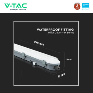 VT-150048 Tubo LED Plafoniera 48W SMD Samsung IP65 V-Tac