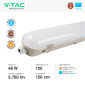 Immagine 4 - V-Tac VT-150148S Tubo LED Plafoniera 48W SMD Chip Samsung IP65 150cm con Sensore Crepuscolare e di Movimento - SKU 20470 / 20471