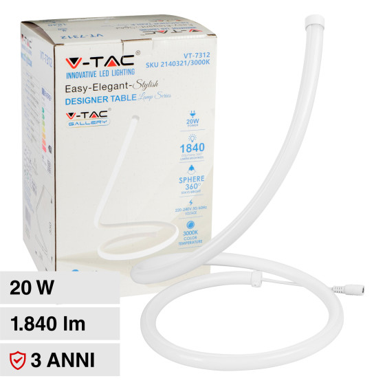 VT-7312 Lampada LED da Tavolo 20W Colore Bianco V-Tac VT-7312 Lampada LED da Tavolo 20W Colore Bianco V-Tac