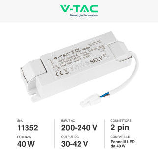 V-Tac Driver per Pannelli LED 60x60 40W