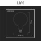 Immagine 7 - Life Lampadina LED E27 18W Globo G125 Filament in Vetro Trasparente - mod. 39.920387C30 / 39.920387N40
