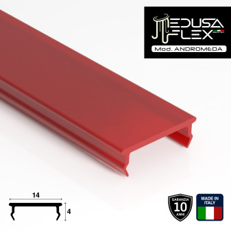 MedusaFlex Copertura Rossa in Policarbonato per Profilo in Alluminio per...
