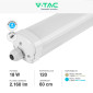 Immagine 4 - V-Tac VT-6076 Tubo LED Plafoniera Linkabile 18W Lampadina SMD IP65 60cm - SKU 216283 / 216282