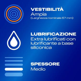 Preservativi Durex Settebello XL Taglia Extra Large Confezione da 30