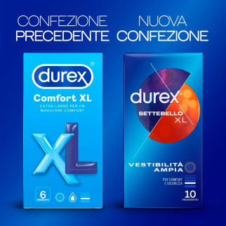 Preservativi Durex Settebello XL Taglia Extra Large Confezione da 30