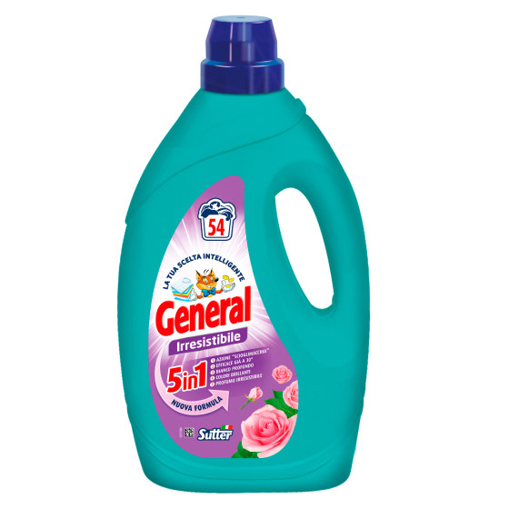 Irresistibile 5in1 Detersivo Liquido per Lavatrice 54 Lavaggi General Irresistibile 5in1 Detersivo Liquido per Lavatrice 54 Lavaggi General