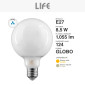 Immagine 4 - Life Lampadina LED E27 8,5W Globo G95 Filament in Vetro Milky - mod. 39.920385CM30 / 39.920385NM