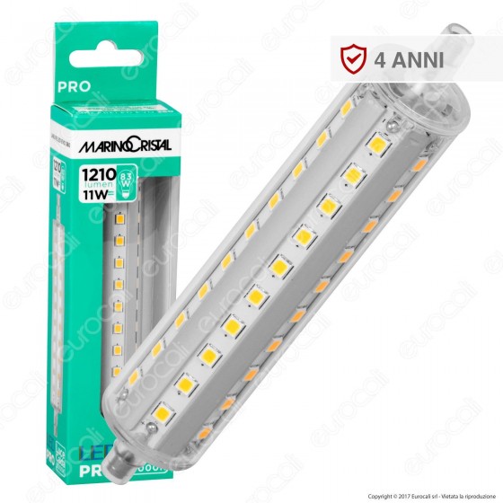 Marino Cristal Serie PRO Lampadina LED R7s L118 11W Bulb Tubolare - Marino Cristal Serie PRO Lampadina LED R7s L118 11W Bulb Tubolare -