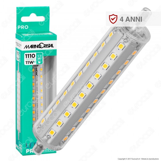 Marino Cristal Serie PRO Lampadina LED R7s L118 11W Bulb Tubolare Marino Cristal Serie PRO Lampadina LED R7s L118 11W Bulb Tubolare