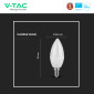 Immagine 9 - V-Tac Pro VT-226 Lampadina LED E14 4,5W Candle Bulb C37 Candela SMD Chip Samsung - SKU 21171 / 21172 / 21173