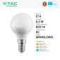 Immagine 5 - V-Tac Pro VT-270 Lampadina LED E14 6,5W Bulb P45 MiniGlobo SMD Chip Samsung - SKU 21863 / 21864 / 21865