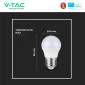 Immagine 9 - V-Tac VT-1812 Lampadina LED E27 3,7W Bulb G45 MiniGlobo SMD Chip Samsung - SKU 8045 / 8046 / 8047
