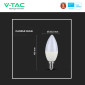 Immagine 8 - V-Tac Pro VT-293D Lampadina LED E14 5,5W Candle Bulb C37 Candela SMD Chip Samsung Dimmerabile - SKU 2120045 / 2120186