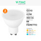 Immagine 5 - V-Tac VT-2095 Super Saver Pack 3x Lampadina LED GU10 4,5W Faretto Spotlight SMD - SKU 217269 / 217270 / 217271