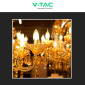 Immagine 6 - V-Tac VT-21125 Lampadina LED E14 5,5W Candle Bulb C35 Candela Filament Dimmerabile in Vetro Trasparente - SKU 7806 / 7807