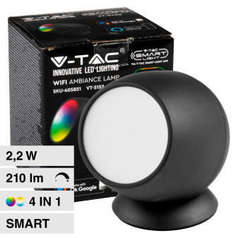 V-Tac Smart VT-5152 Lampada LED da Tavolo 2,2W Wi-Fi RGB+W Changing Color CCT...