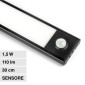 Immagine 1 - V-Tac VT-8141 Lampada LED da Armadio 1,5W SMD Ricaricabile Micro USB Sensore PIR di Movimento Colore Nero - SKU 2960 / 2959